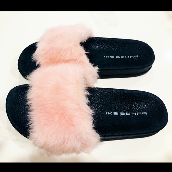 NWOT Ike Behar Faux-Fur Slide Sandals - Picture 6 of 10